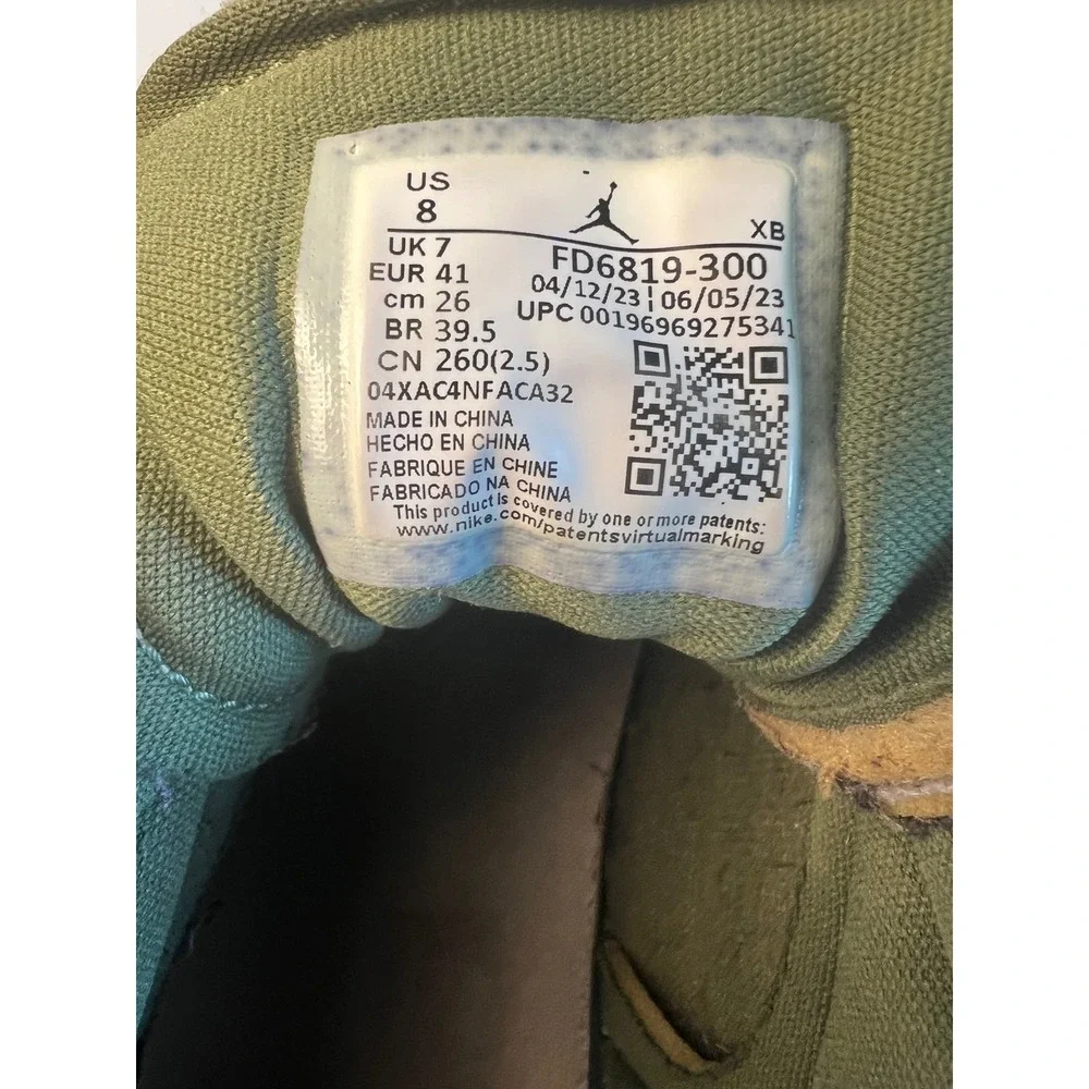 Nike Air Jordan 1 Low SE Craft Sky J Olive Celadon Black Sneaker FD6819-300 Sz 8
